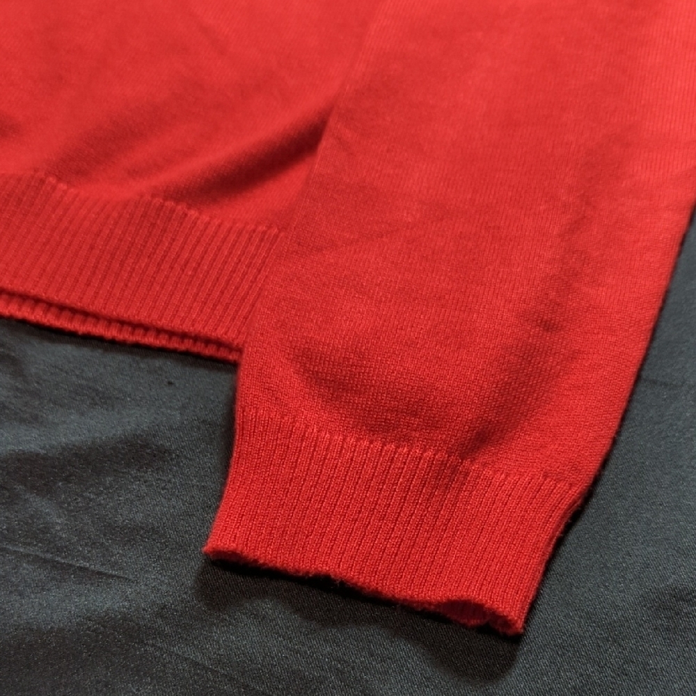 Cyrus Vibrant Red Knit Top with Mesh Accents - Picture 11 of 14